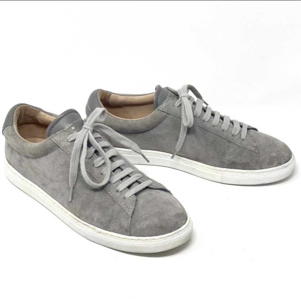 ZESPA ZSP4 Suede Leather Gray Sleek Lace Shoe Made in France